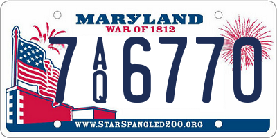 MD license plate 7AQ6770