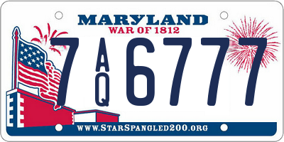 MD license plate 7AQ6777
