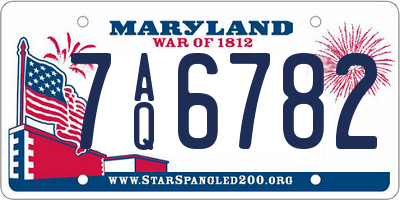 MD license plate 7AQ6782