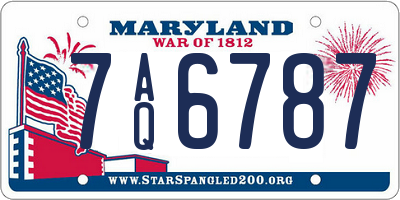 MD license plate 7AQ6787