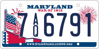 MD license plate 7AQ6791