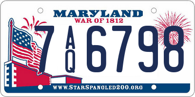 MD license plate 7AQ6798