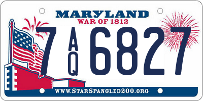 MD license plate 7AQ6827