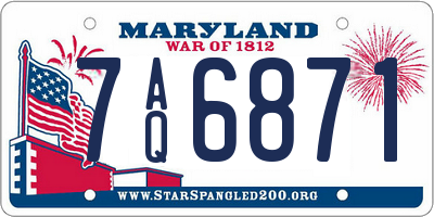 MD license plate 7AQ6871