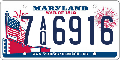 MD license plate 7AQ6916