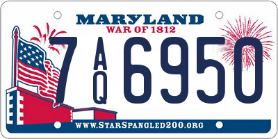 MD license plate 7AQ6950