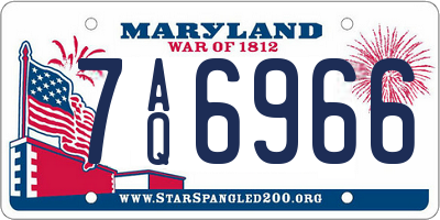MD license plate 7AQ6966