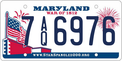 MD license plate 7AQ6976