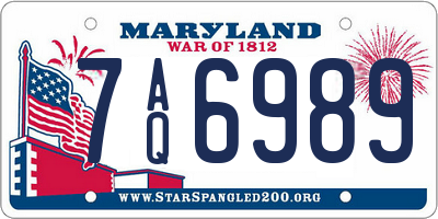 MD license plate 7AQ6989