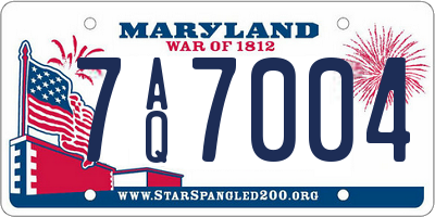 MD license plate 7AQ7004
