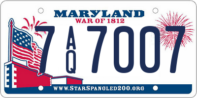 MD license plate 7AQ7007