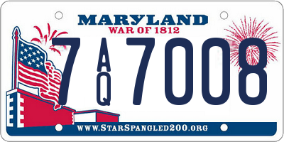 MD license plate 7AQ7008