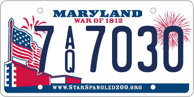 MD license plate 7AQ7030