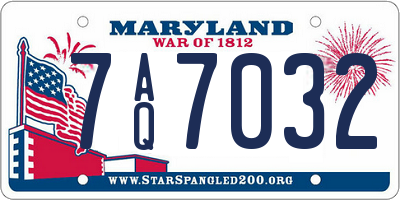 MD license plate 7AQ7032
