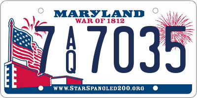 MD license plate 7AQ7035