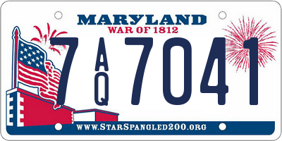 MD license plate 7AQ7041