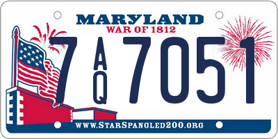 MD license plate 7AQ7051