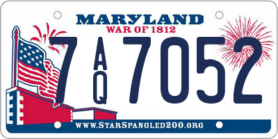 MD license plate 7AQ7052