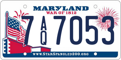 MD license plate 7AQ7053