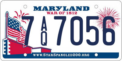 MD license plate 7AQ7056