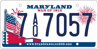 MD license plate 7AQ7057