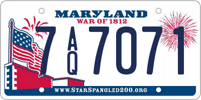 MD license plate 7AQ7071