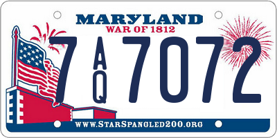 MD license plate 7AQ7072
