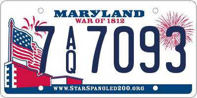 MD license plate 7AQ7093