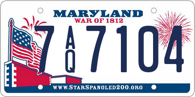 MD license plate 7AQ7104
