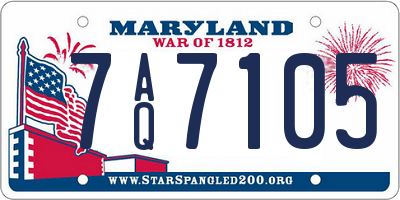 MD license plate 7AQ7105