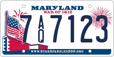 MD license plate 7AQ7123