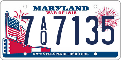 MD license plate 7AQ7135