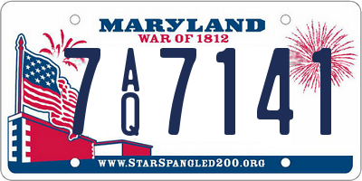 MD license plate 7AQ7141