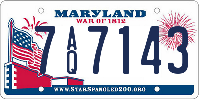 MD license plate 7AQ7143