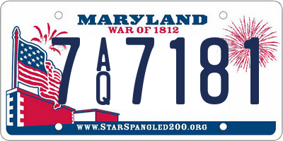 MD license plate 7AQ7181