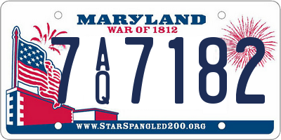 MD license plate 7AQ7182