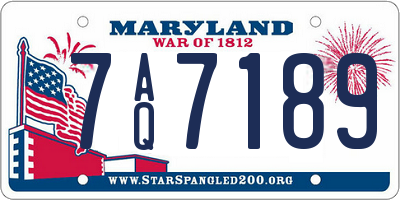 MD license plate 7AQ7189