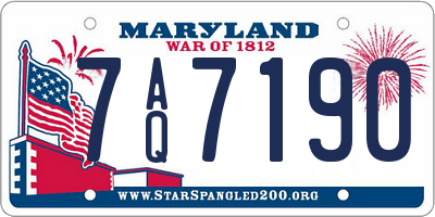 MD license plate 7AQ7190