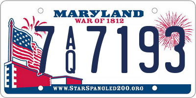 MD license plate 7AQ7193