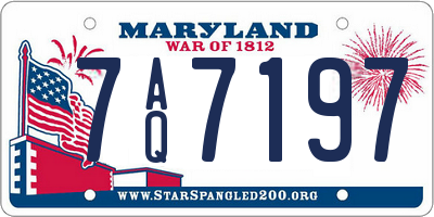 MD license plate 7AQ7197