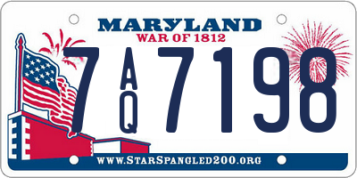 MD license plate 7AQ7198