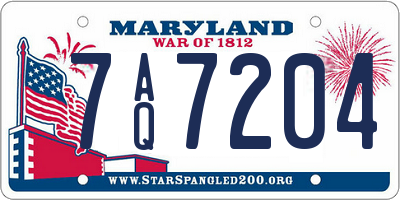 MD license plate 7AQ7204