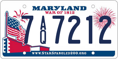 MD license plate 7AQ7212