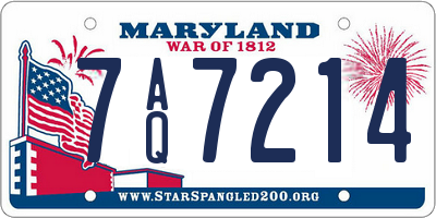 MD license plate 7AQ7214