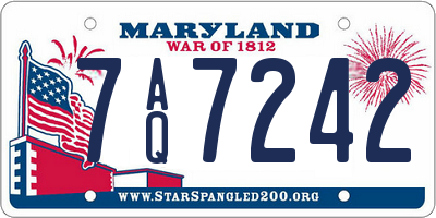 MD license plate 7AQ7242