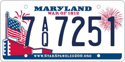 MD license plate 7AQ7251