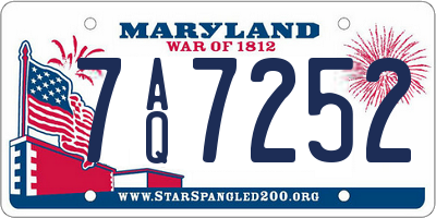 MD license plate 7AQ7252