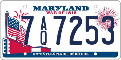 MD license plate 7AQ7253