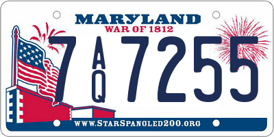 MD license plate 7AQ7255