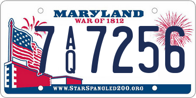 MD license plate 7AQ7256